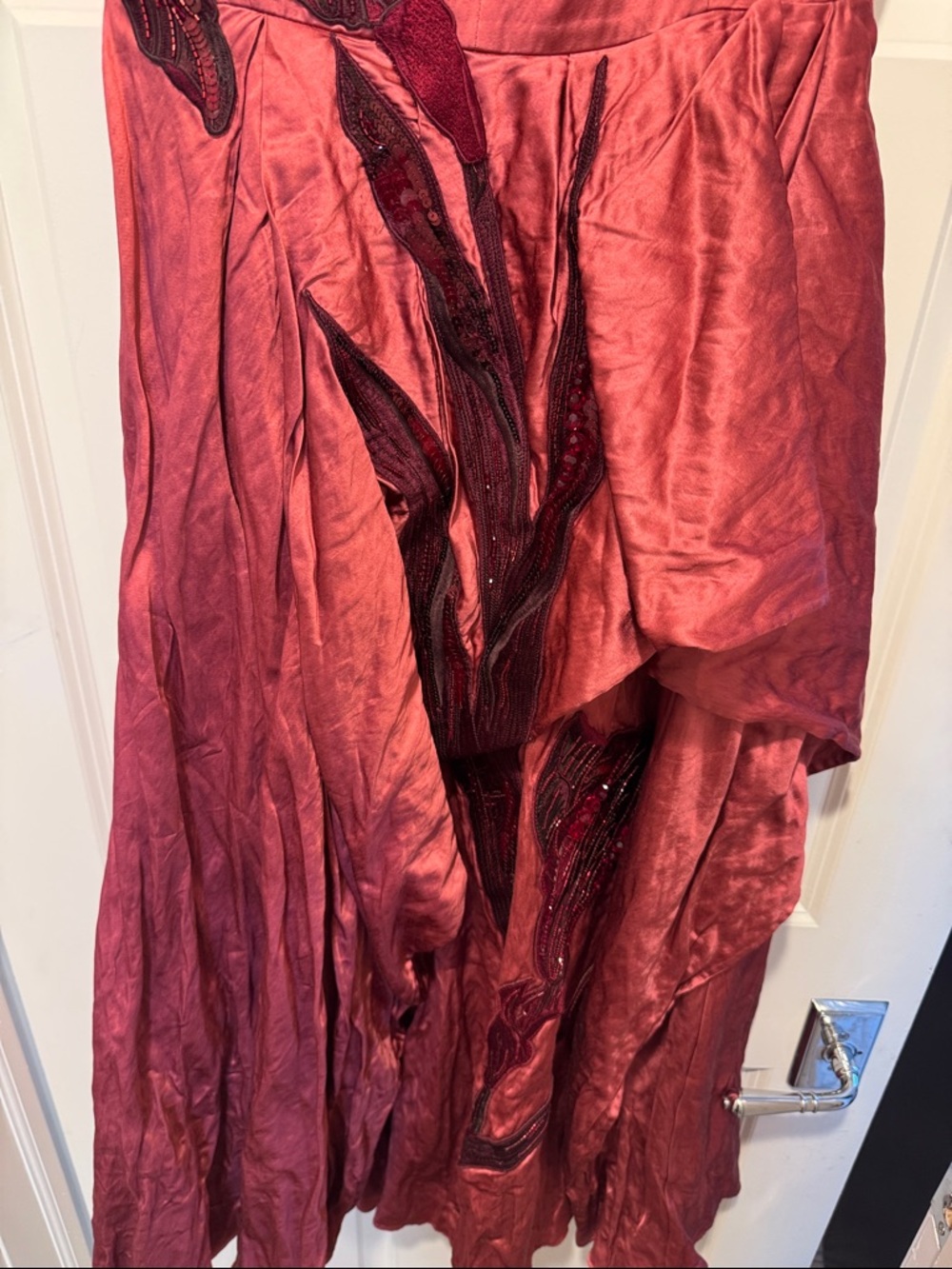 ERDEM Applique Floral Satin Midi Dress - Picture 11 of 16